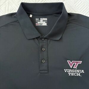 Under Armour Men’s Virginia Tech Heat Gear Polo Black Size 2XL Loose Fit